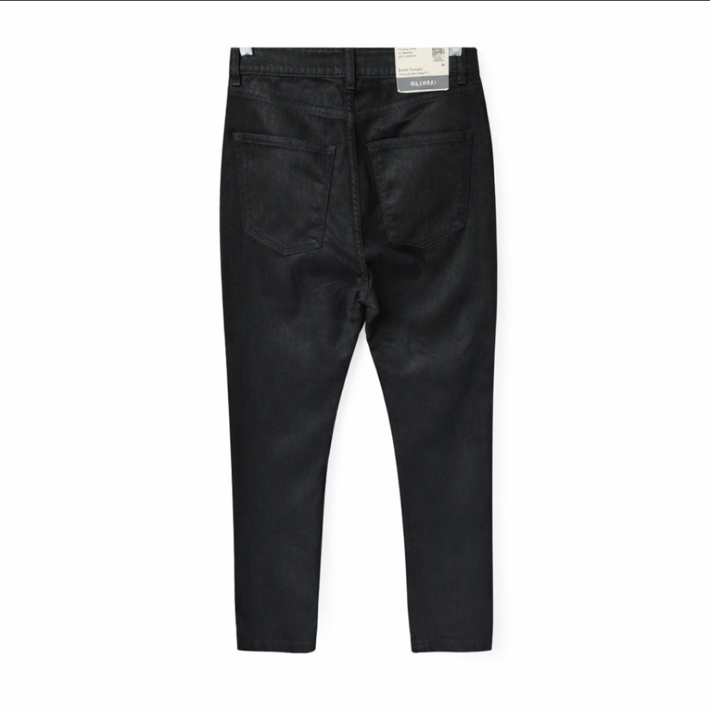 DL1961 Emilie Straight Black Coated Ultimate Knit Ultra High Rise 31" Jeans - Picture 5 of 15